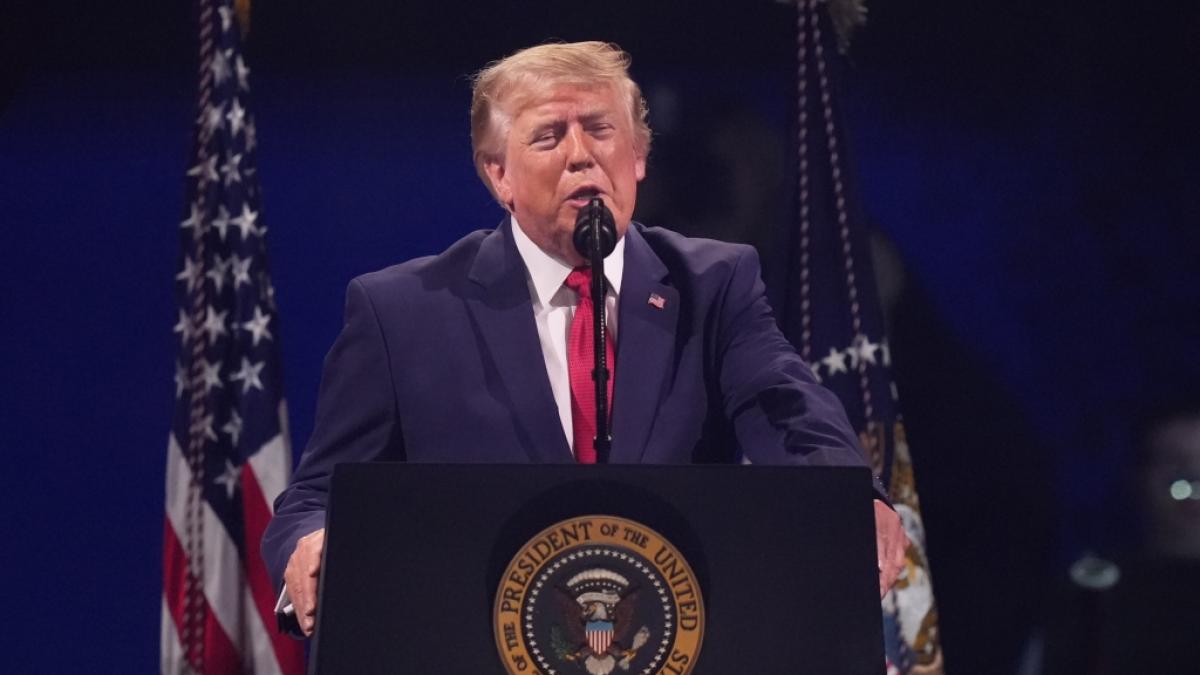 Donald Trump verhaspelte sich bei der Rede zum 250. Unabh&auml;ngigkeitstag mehrfach. (Foto)