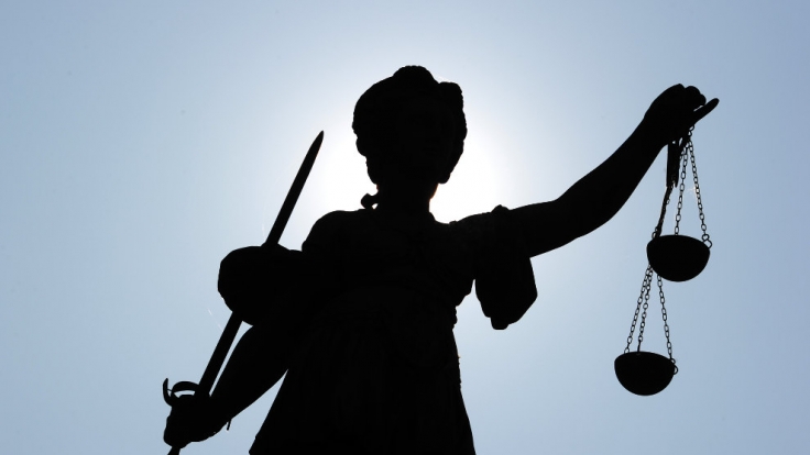 Statue der Justitia, Göttin der Justiz und Gerechtigkeit.