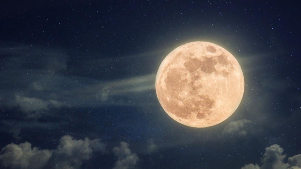 Im September zeigt sich der Vollmond als Herbstmond am dunklen Himmel. (Foto)