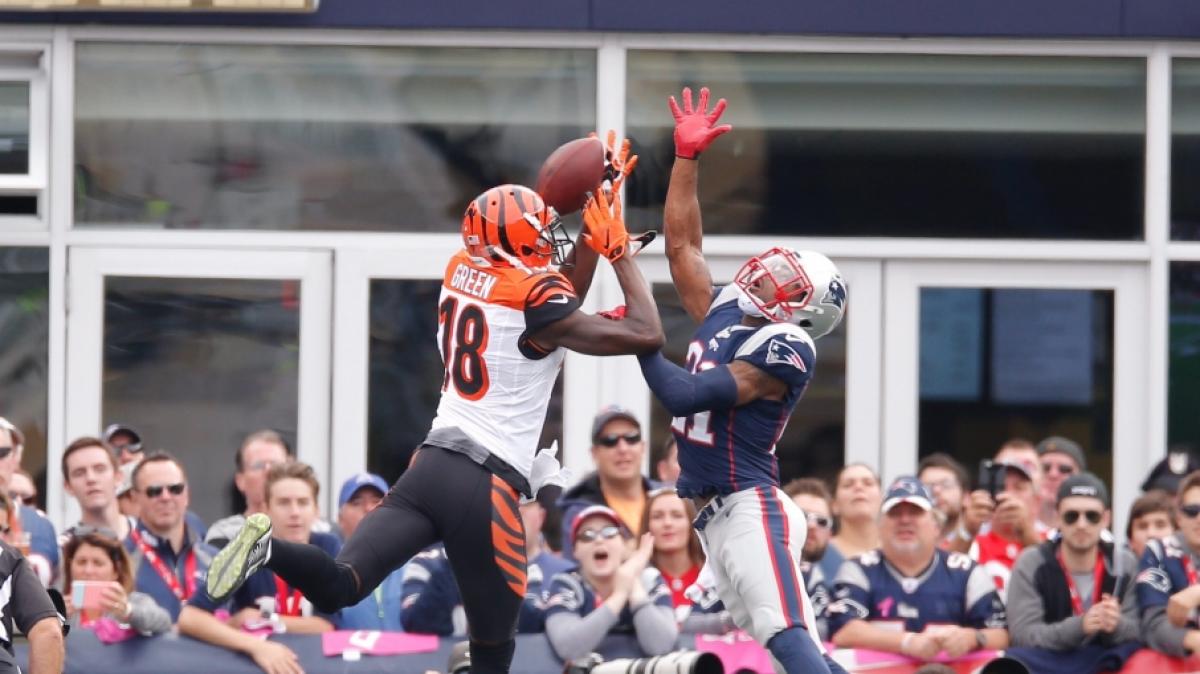 A.J. Green von den Bengals k&auml;mpft um den Ball am 16.10.2016. (Symbolbild) (Foto)