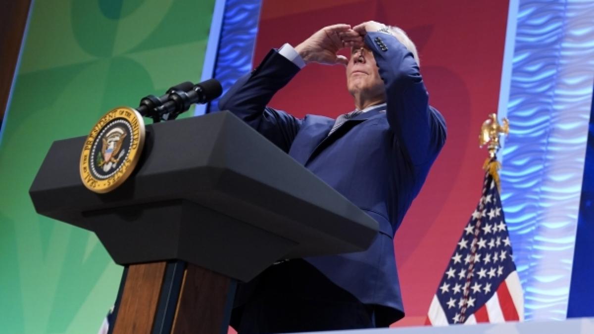 Joe Biden w&auml;hnte eine Tote im Publikum. (Foto)