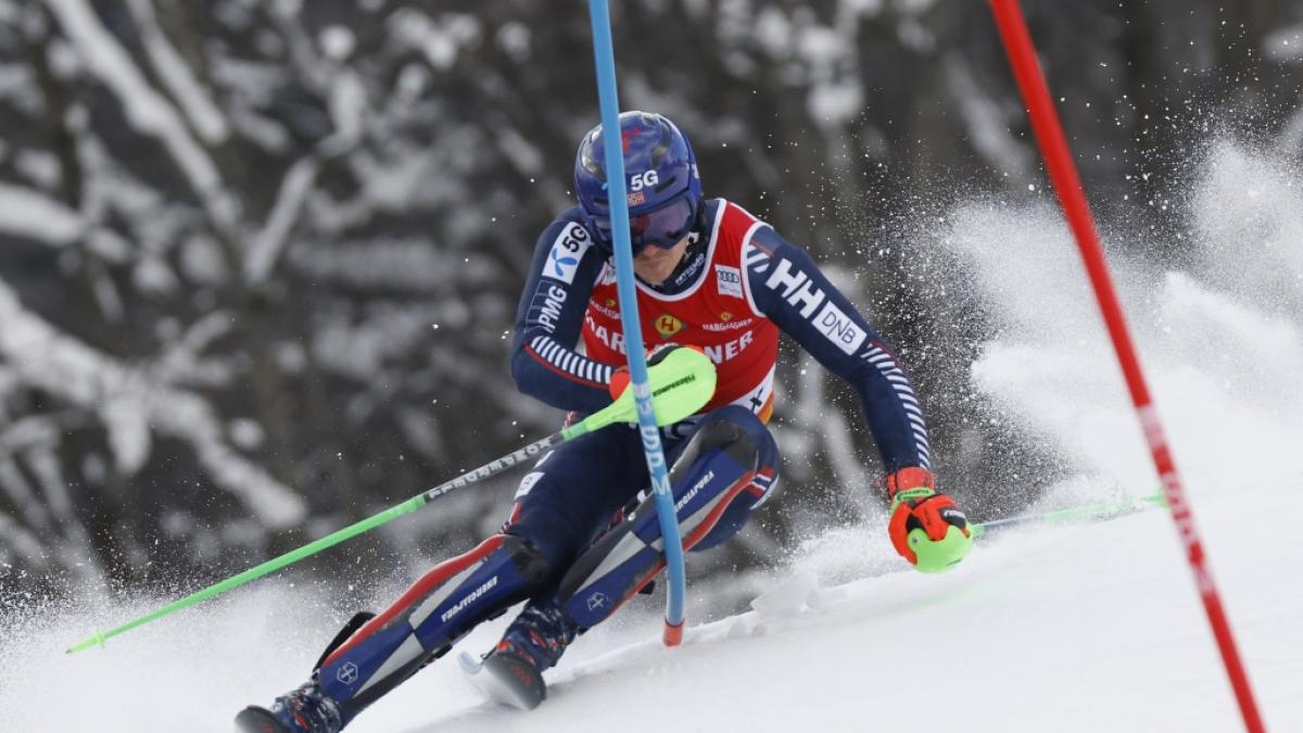 Henrik Kristoffersen aus Norwegen in Aktion. (Foto)