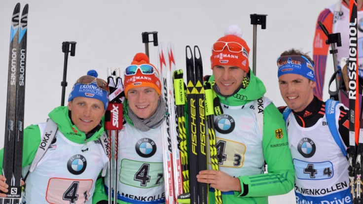 Die Biathlon-Herren möchten in der Staffel endlich auch aufs Podium laufen.