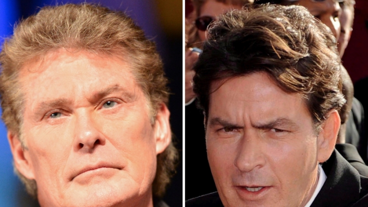 David Hasselhoff und Charlie Sheen haben schon des &Ouml;fteren mit Totalausf&auml;llen im Drogenrausch schockiert. (Foto)