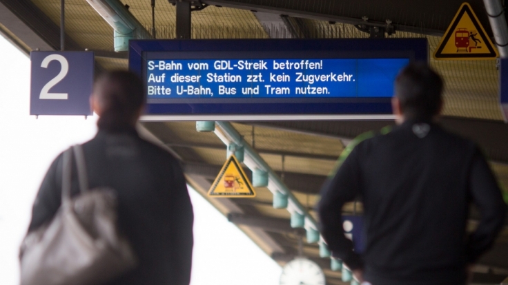 Behinderungen im Bahnverkehr wegen des GDL-Streiks.