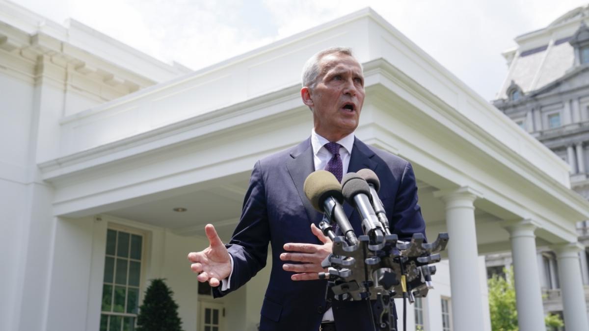 Nato-Generalsekret&auml;r Jens Stoltenberg sprach vor dem Wei&szlig;en Haus &uuml;ber den Ukraine-Krieg. (Foto)