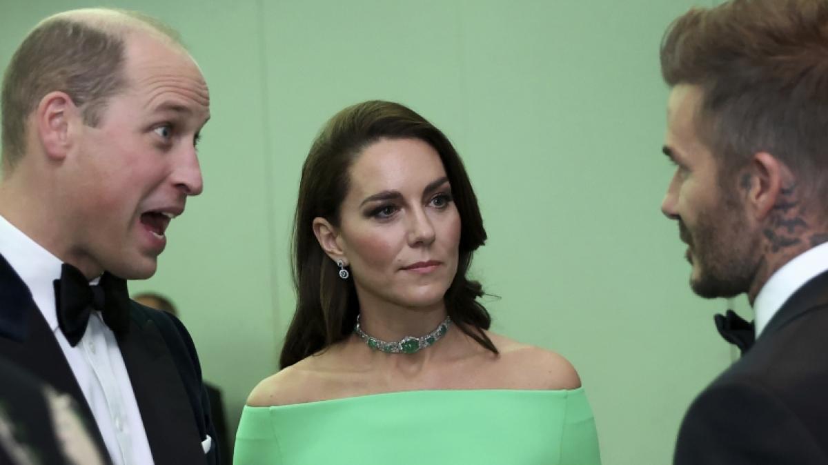 Prinzessin Kate traf in Boston auf ihren guten Freund David Beckham. (Foto)