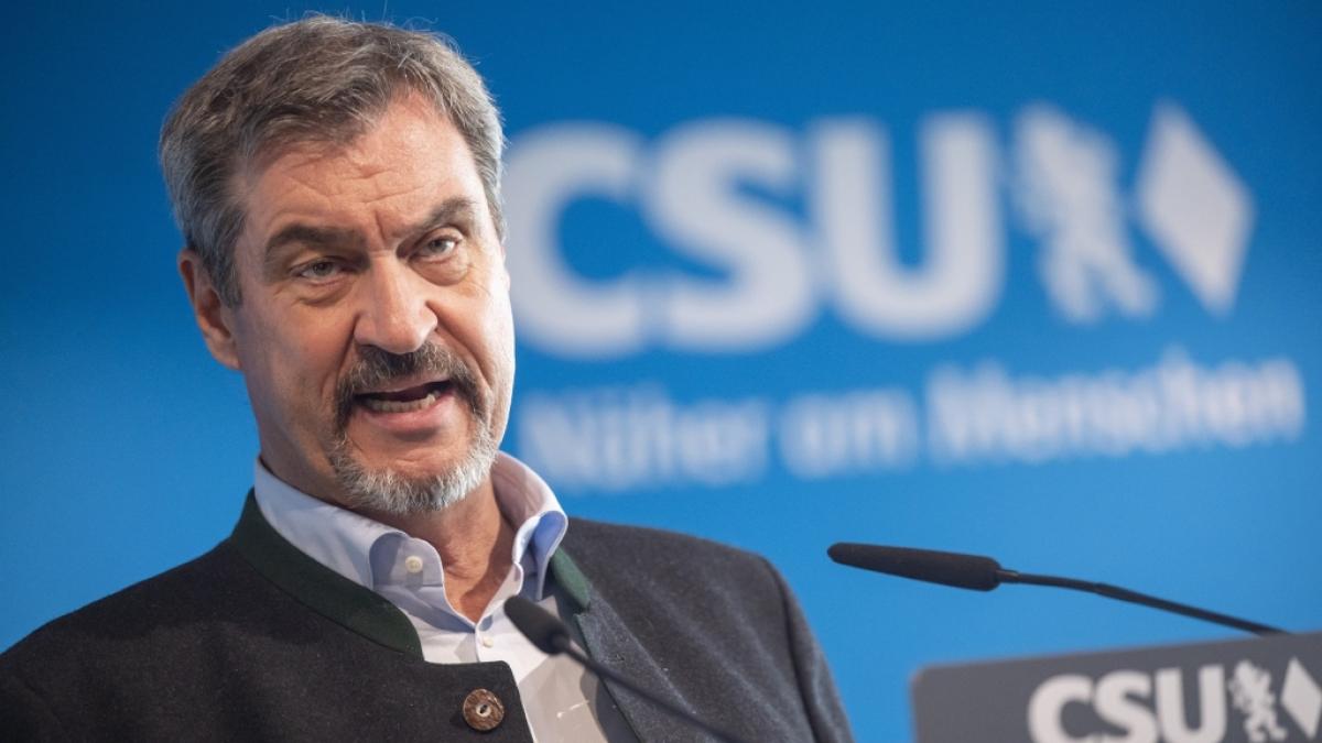 Markus S&ouml;der spricht auf einer CSU-Pressekonferenz. (Foto)