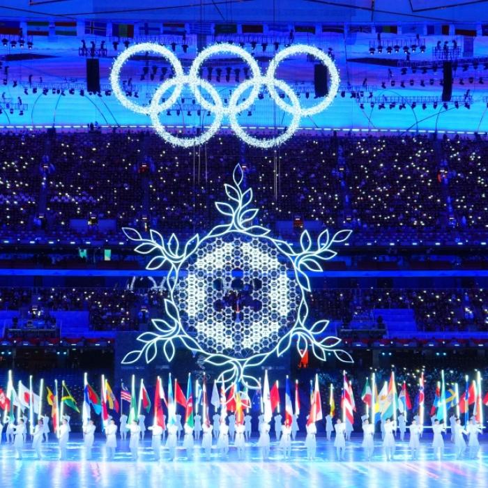 Die Olympischen Winterspiele finden alle vier Jahre statt.