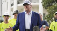 Donald Trump während des Interviews vor dem Weißen Haus.