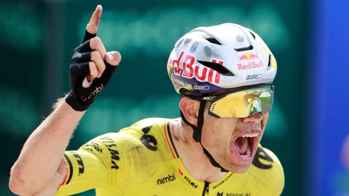 Der Belgier Wout van Aert gewinnt die 15. Vuelta-Etappe. (Foto)