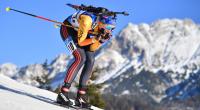 Die deutsche Biathletin Vanessa Hinz in Hochfilzen (Österreich) In Aktion.
