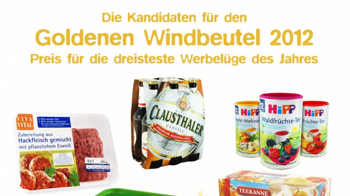 Zum vierten Mal hatte die Verbraucherschutzorganisation Foodwatch zur Wahl des Goldenen Windbeutels für die dreisteste Lebensmittel-Lüge aufgerufen. (Foto)