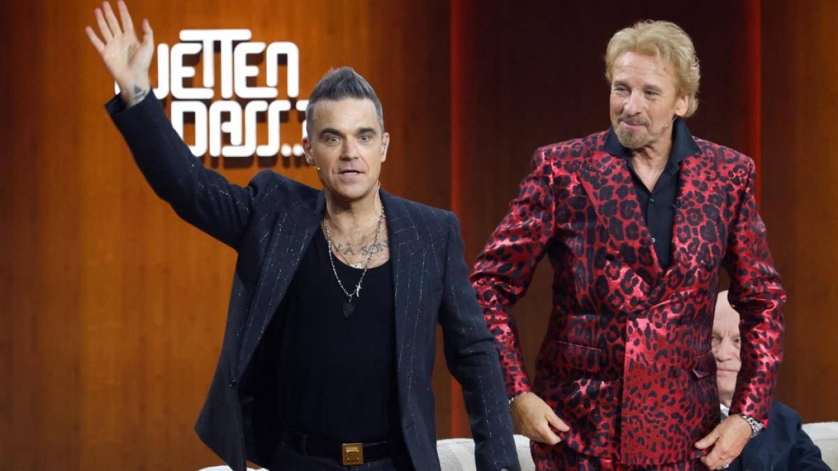 Brachte das Publikum bei "Wetten, dass..?" zum Jubeln: Popstar Robbie Williams. (Foto)