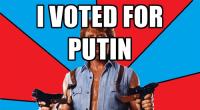 Chuck Norris ist unbesiegbar, allwissend und allmächtig. Auf einem Chuck-Norris-Meme ist seine Stimme der Grund für über 140 Prozent für Wladimir Putin.