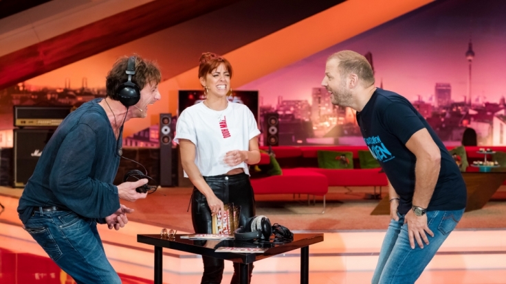 Hendrik Duryn (l.), Vanessa Mai und Mario Barth.