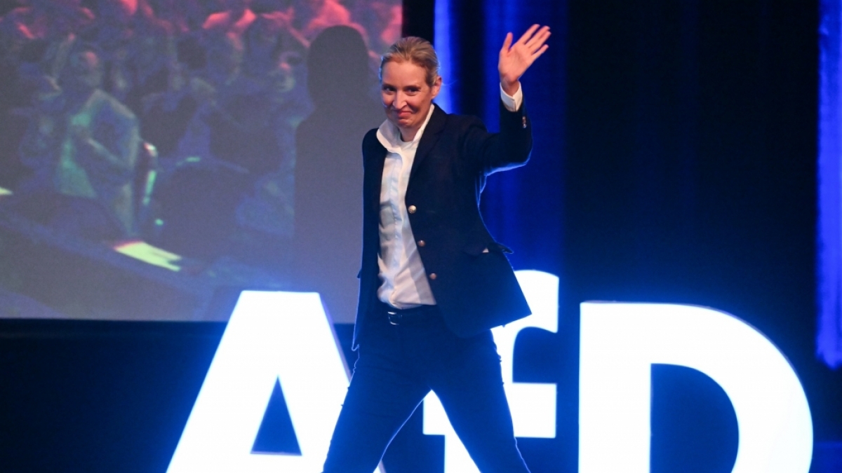 Alice Weidel bei einer Wahlkampfveranstaltung. (Foto)