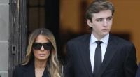 Melania Trump und Sohn Barron bei der Beerdigung ihrer Mutter.