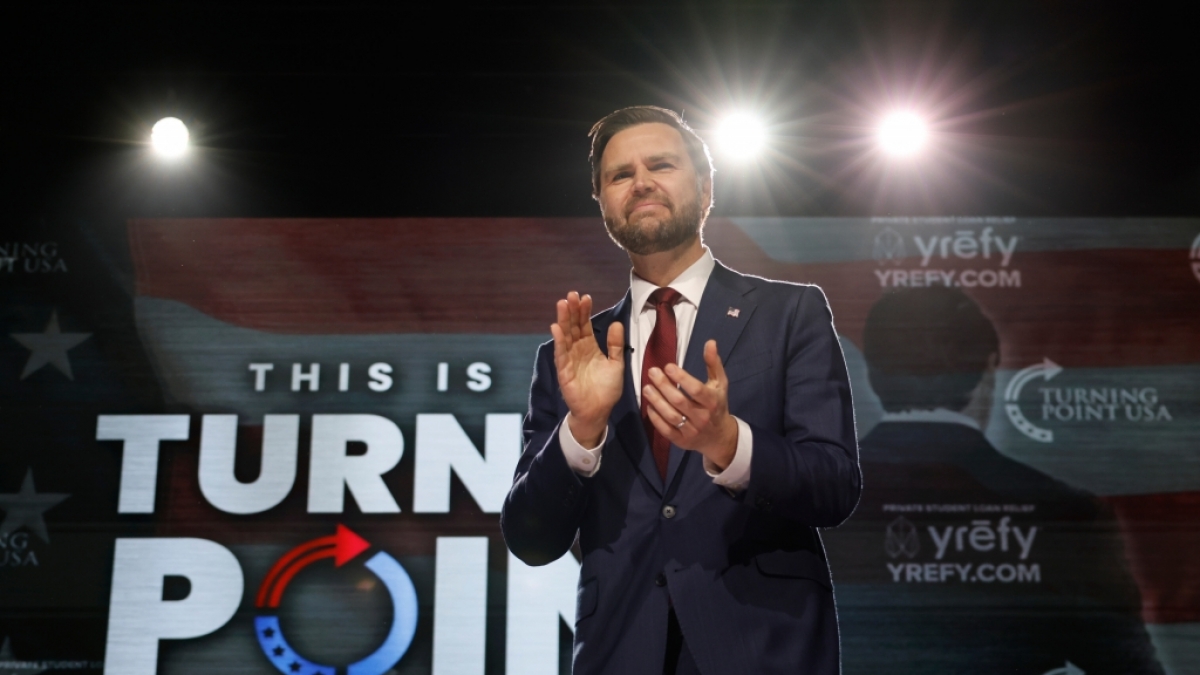 JD Vance musste vor einer &uuml;berschaubaren Menge an Zuschauern sprechen. (Foto)