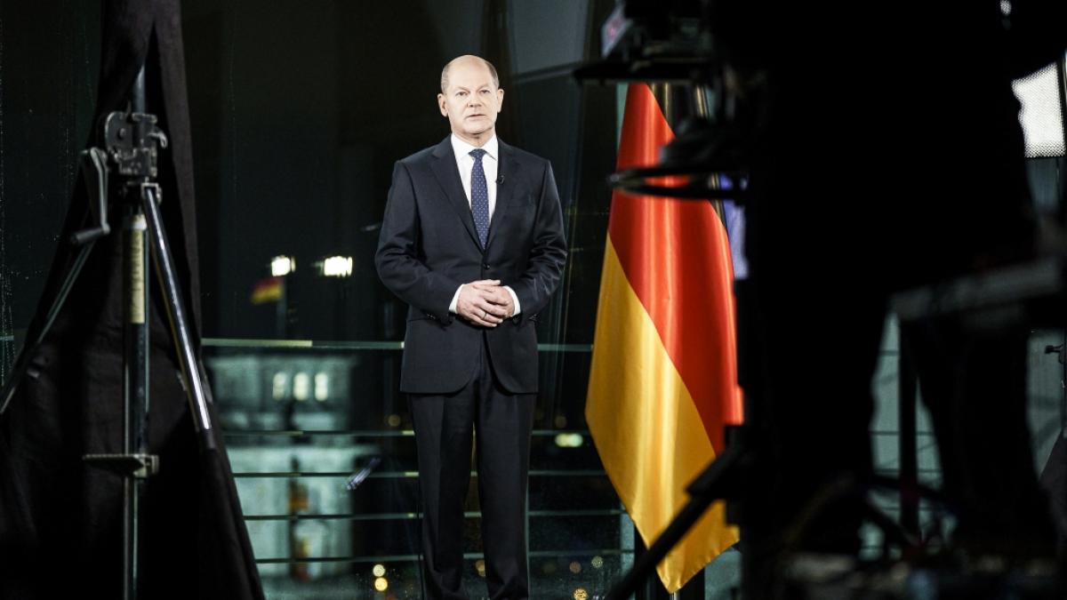 Am 31.12.2022 h&auml;lt Bundeskanzler Olaf Scholz seine Neujahrsansprache an die Bundesb&uuml;rgerinnen und Bundesb&uuml;rger zum zweiten Mal in seiner Amtszeit. (Foto)