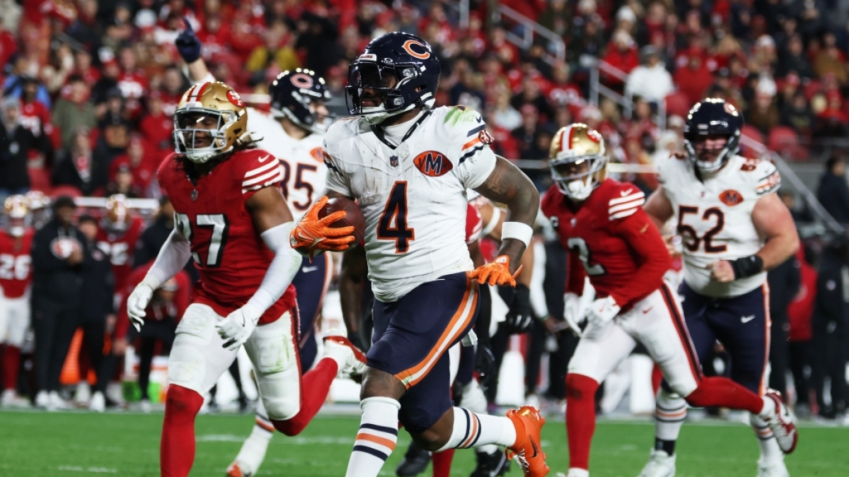 D'Andre Swift von den Chicago Bears l&auml;uft in die Endzone, am 28.12.2025. (Symbolbild) (Foto)