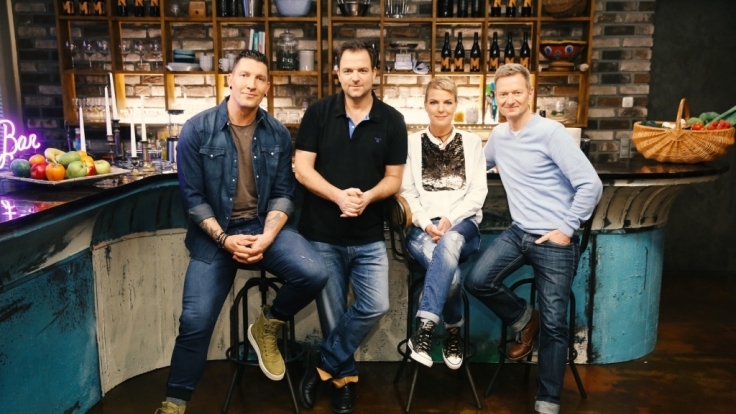 Stefan Kretzschmar, Martin Rütter, Mirja Boes und Michael Kessler (von links) beim Jahresrückblick