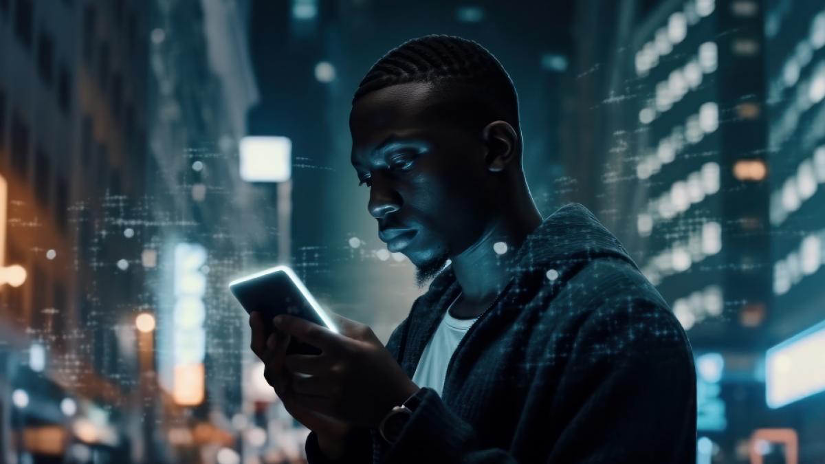 Trader mit Smartphone (Foto)