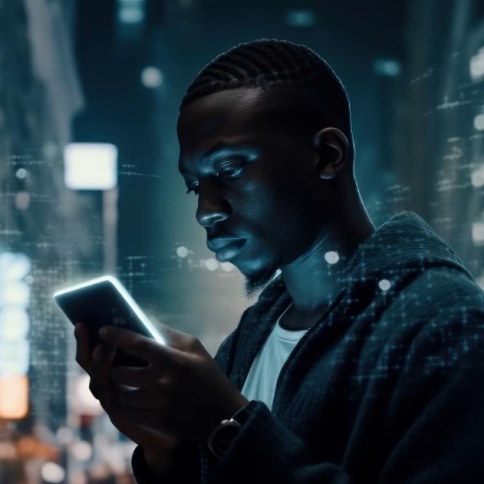 Trader mit Smartphone