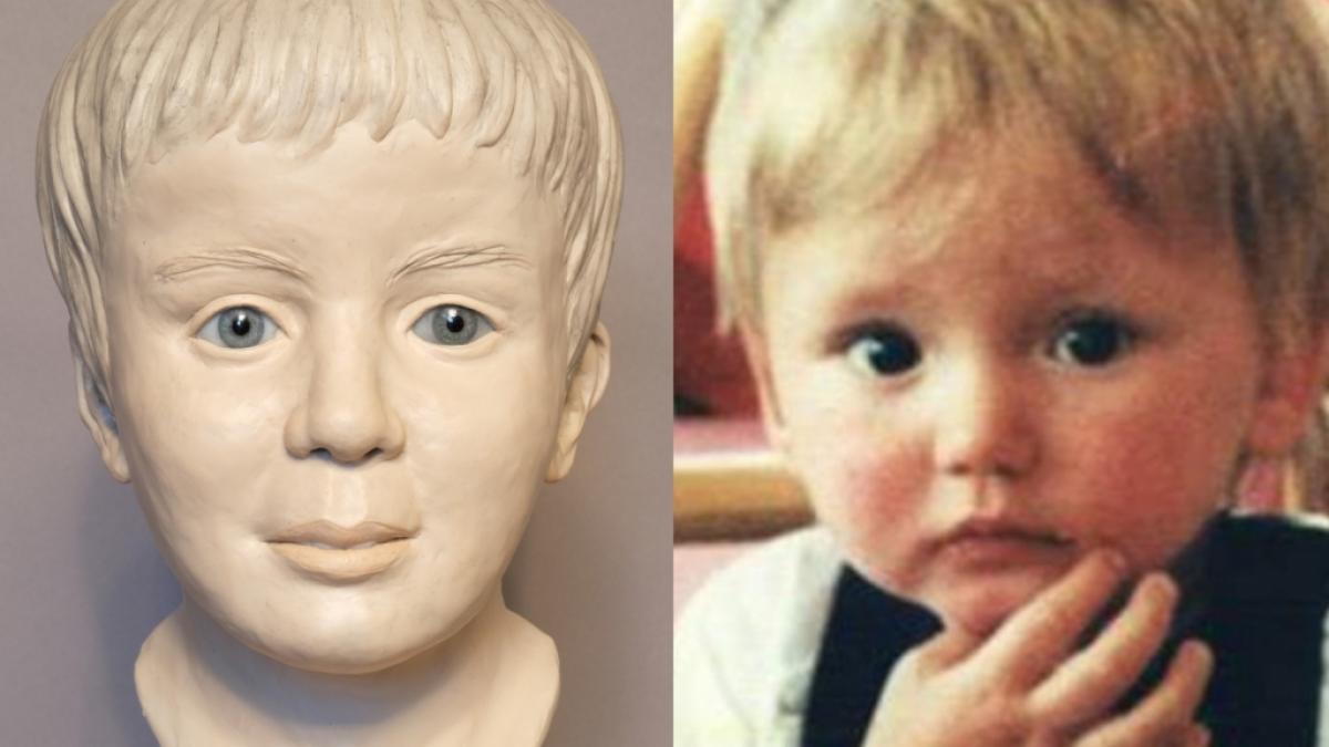 Rechts der seit 1991 vermisste Ben Needham, links die Rekonstruktion der im Mai 2022 in der Donau gefundenen Kinderleiche - besteht eine Verbindung zwischen dem Vermisstenfall und dem Leichenfund? (Foto)