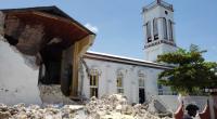 Die Herz-Jesu-Kirche ist nach einem Erdbeben beschädigt.