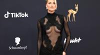 Lena Gercke im gewagten Transparent-Kleid.