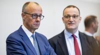 Bundeskanzler Friedrich Merz und Unionsfraktionschef Jens Spahn (v.l.) sollen sich nicht einig über den angekündigten 