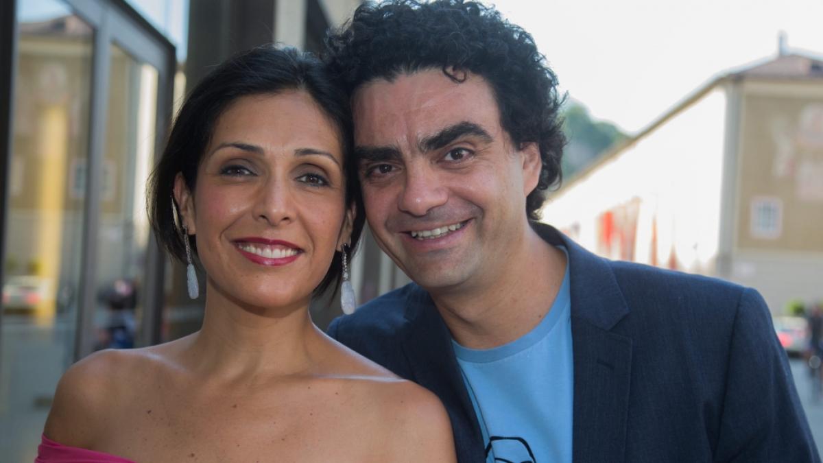 Rolando Villaz&oacute;n und seine Ehefrau Lucia Villaz&oacute;n bei der Premiere der Oper "Lucio Silla", komponiert von Wolfgang Amadeus Mozart, bei den Salzburger Festspielen 2013. (Foto)