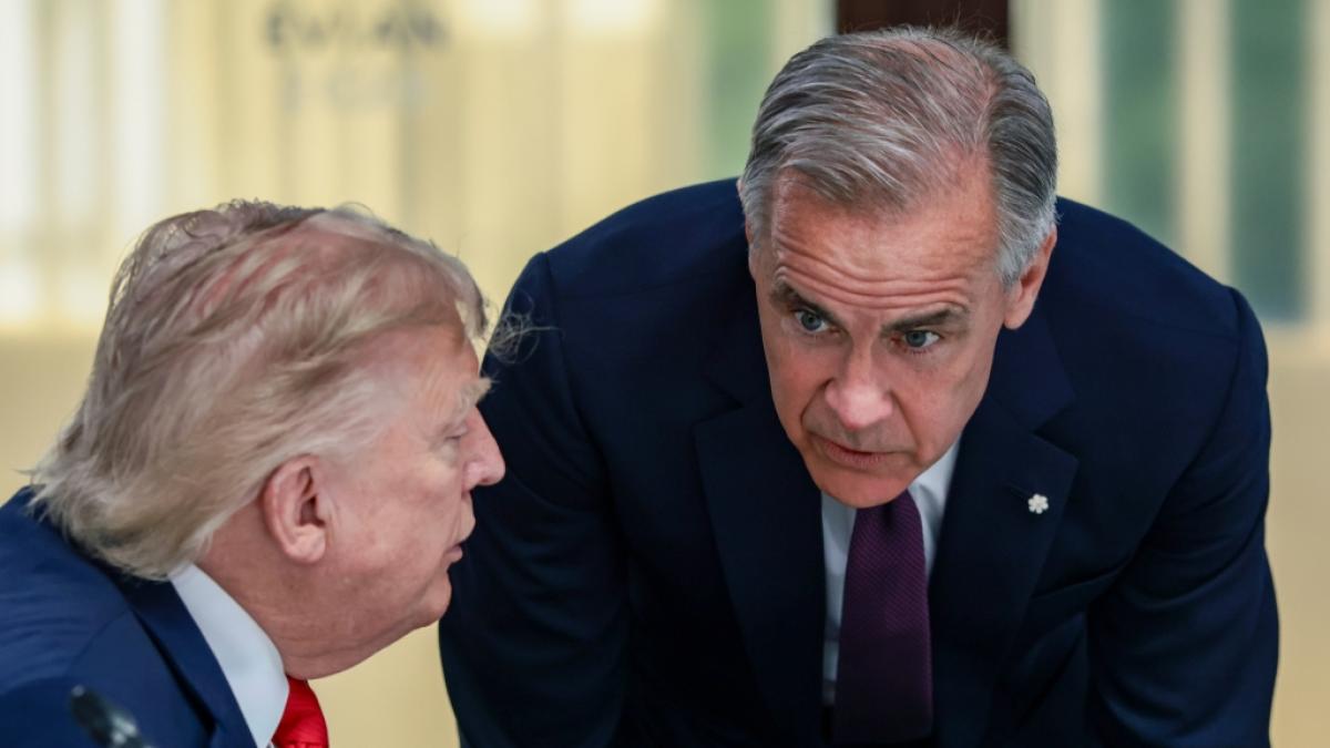 Im eskalierenden Zollstreit mit Donald Trump (links) gibt der kanadische Premier&nbsp;Mark Carney (rechts) nicht klein bei. (Foto)