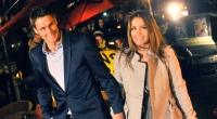 Nach der Feier auf dem Rasen ging's beim Dortmunder Lieblingsitaliener Piazza Navona weiter. Hier trifft Sebastian Kehl mit seiner schönen Frau Tina ein.