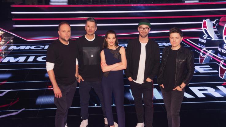 Die Juroren Smudo, Michi Beck, Yvonne Catterfeld, Mark Forster und Michael Patrick Kelly freuen sich auf die neuen Talente.