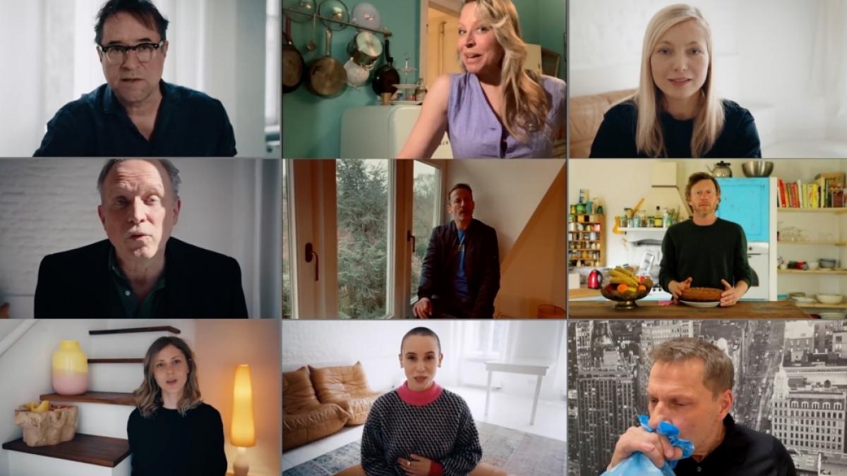 Die Kombo aus einzelnen Video-Standbildern der Internetaktion #allesdichtmachen via Youtube zeigt Schauspieler, die sich an der Internetaktion unter dem Motto #allesdichtmachen beteiligen. (Foto)
