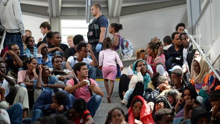 Flüchtlinge im bayerischen Rosenheim.