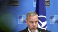 Admiral Rob Bauer, Vorsitzender des Nato-Militärausschusses, spricht auf einer Medienkonferenz im Nato-Hauptquartier.    