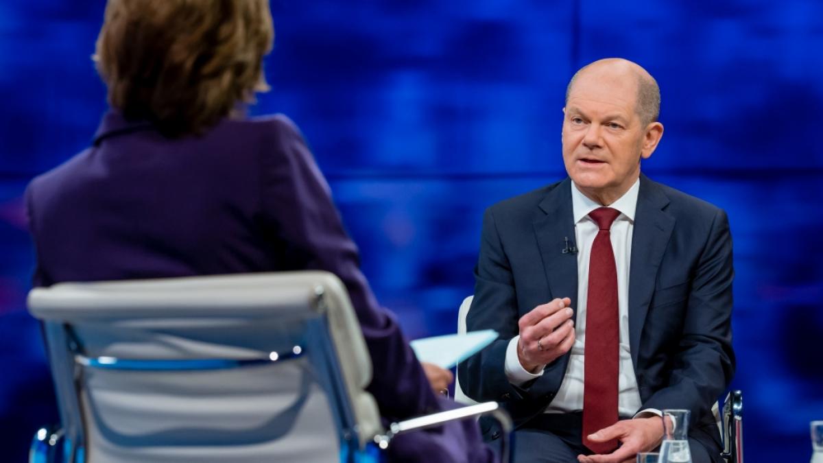 Olaf Scholz im Kanzler-Talk bei "Maybrit Illner". (Foto)