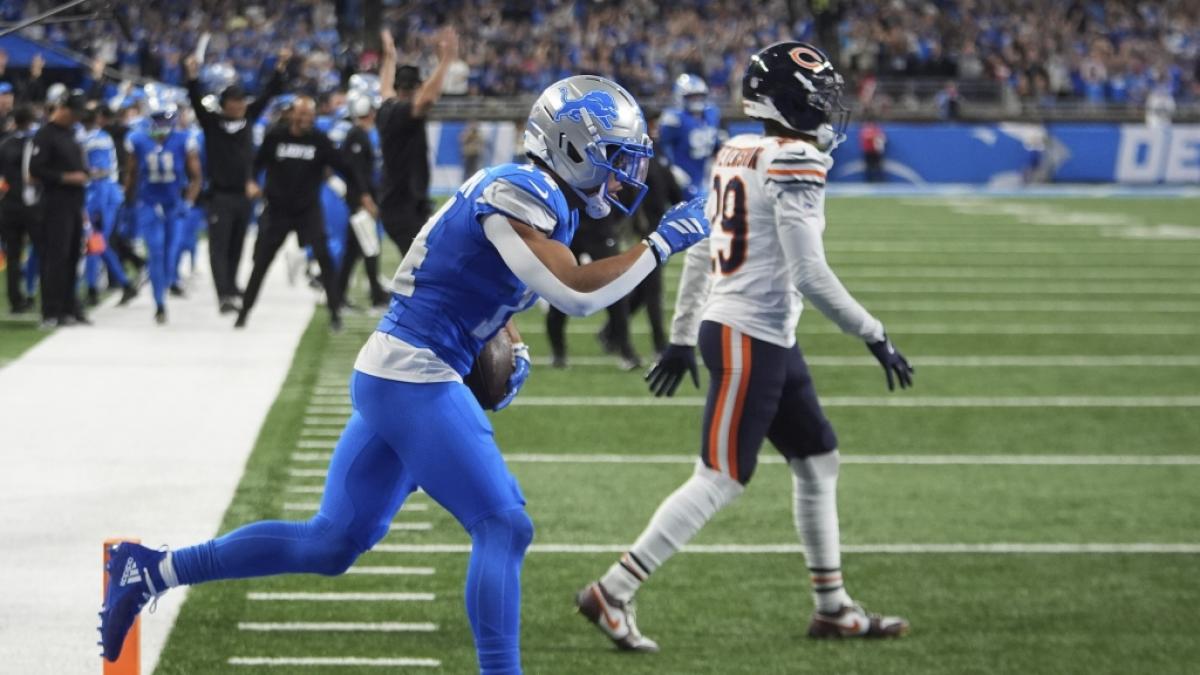 Amon-Ra St. Brown feiert einen Touchdown am 14.09.2025. (Symbolbild) (Foto)
