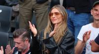 Ungewohnt hochgeschlossen: Sophia Thomalla am Rande einer Tennis-Veranstaltung.