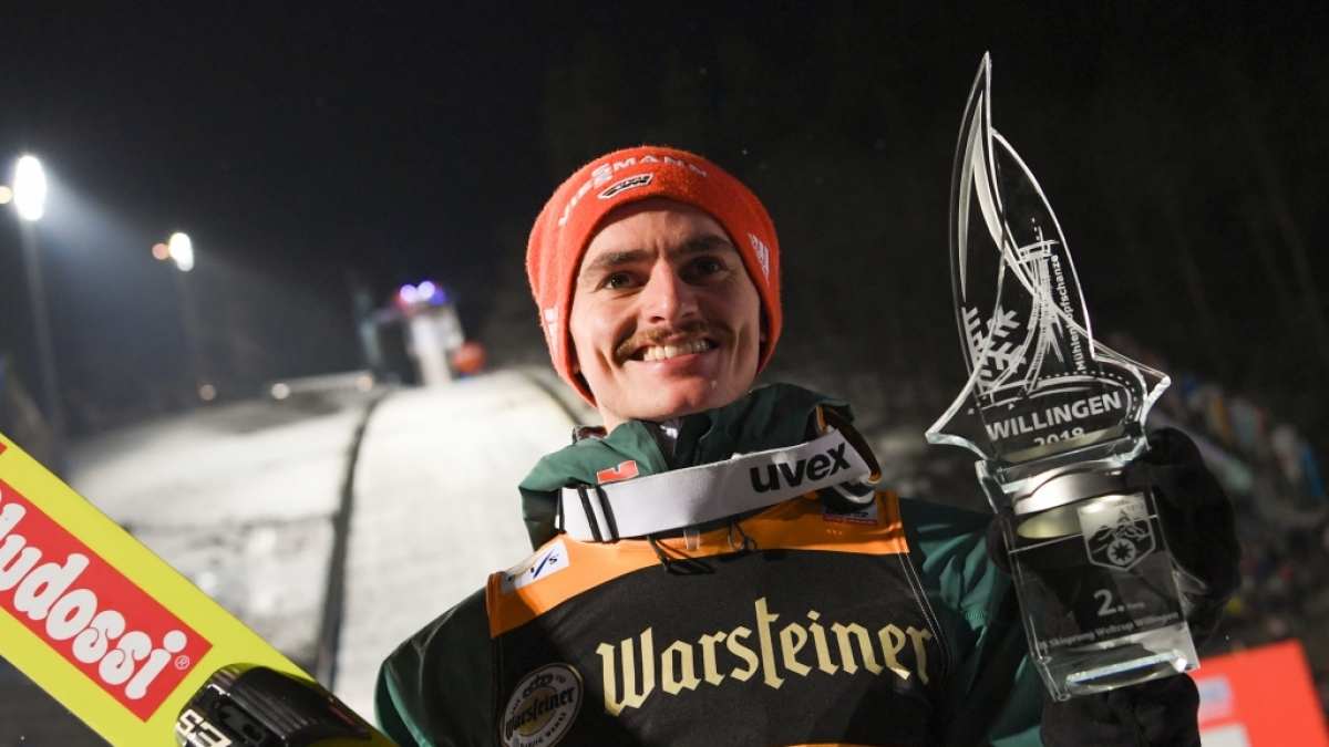 Skispringer Richard Freitag holte beim Weltcup 2018 in Willingen den zweiten Platz. (Foto)