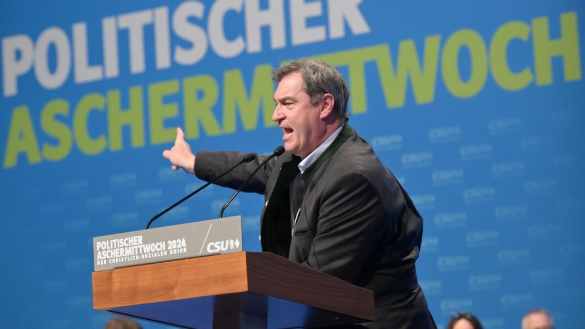 Markus S&ouml;der attackiert die Ampel-Regierung beim Politischen Aschermittwoch der CSU scharf. (Foto)