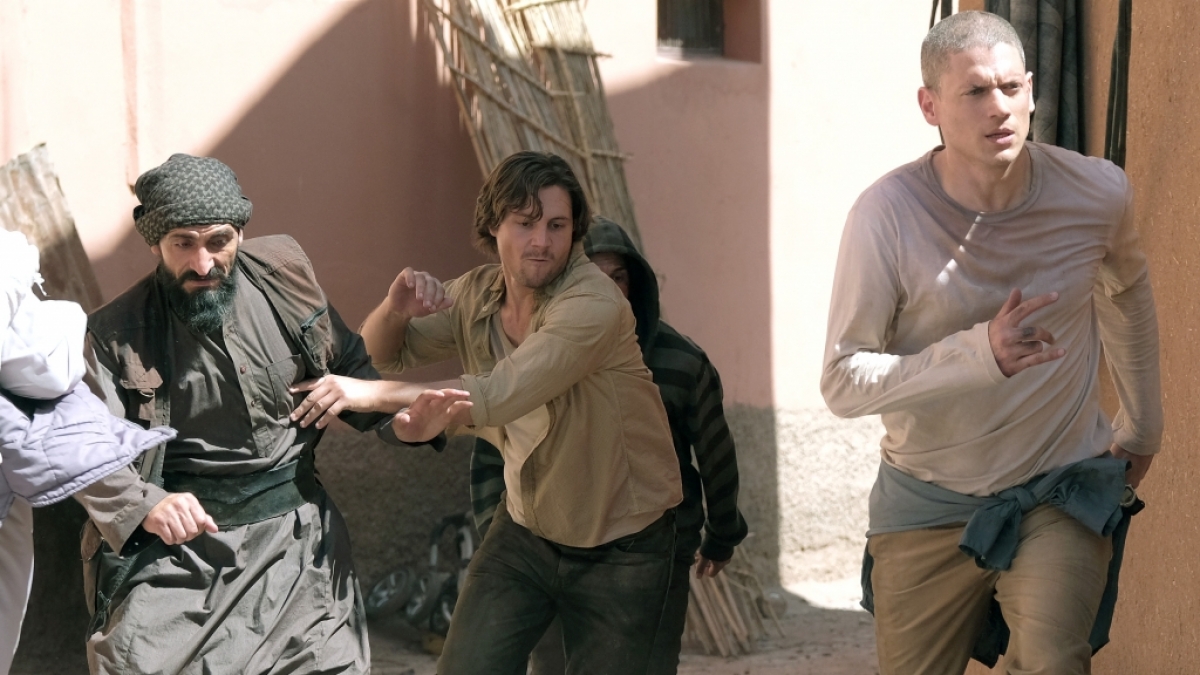 Abu Ramal (Numan Acar), Whip (Augustus Prew) und Michael Scofield (Wentworth Miller) k&ouml;nnen entkommen. (Foto)