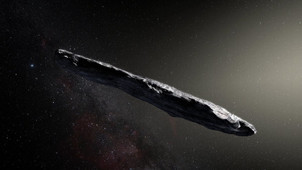 Eine Darstellung des des Asteroiden "Oumuamua". (Foto)