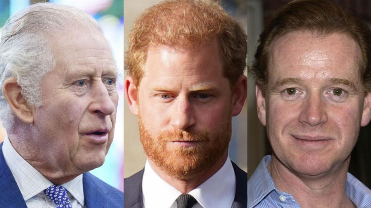 K&ouml;nig Charles III. (li.) oder James Hewitt (re.)? Die Ger&uuml;chte dar&uuml;ber, wer der echte Vater von Prinz Harry ist, sind seit Jahrzehnten nicht totzukriegen. (Foto)