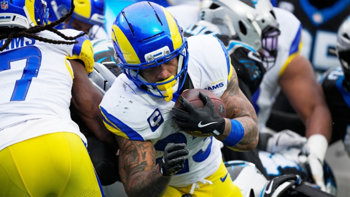 Kyren Williams von den Los Angeles Rams l&auml;uft den Ball gegen die Carolina Panthers, am 30.11.2025. (Symbolbild) (Foto)