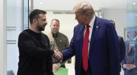 Donald Trump (rechts) hat sich erneut über Ukraine-Präsident Wolodymyr Selenskyj geäußert.