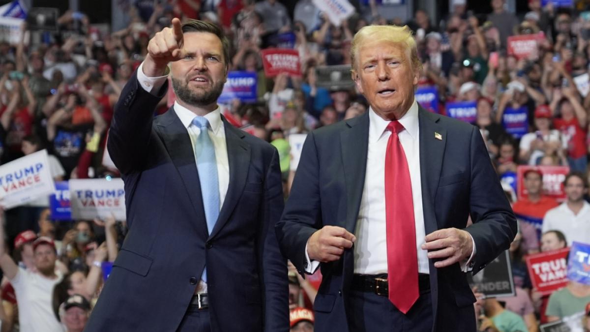 Donald Trump und J.D. Vance wollen die US-Wahlen am 5. November 2024 f&uuml;r sich entscheiden und als Pr&auml;sident und Vizepr&auml;sident ins Wei&szlig;e Haus einziehen. (Foto)